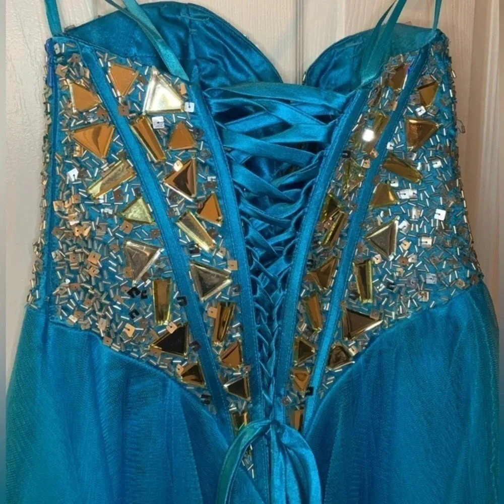 Mirrored Rhinestone Formal Dress - Picture 8 of 14